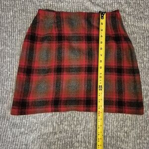 Plaid Mini Skirt in Red and Black